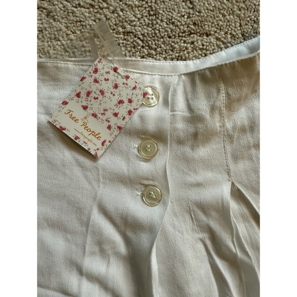 Free People Lovers Lane Pleated Mini Skirt‎ White Size 10 - Picture 2 of 5